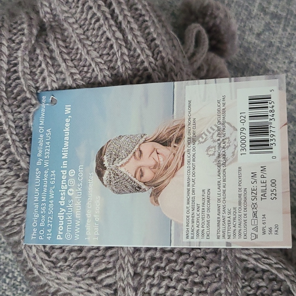 ⭐️40% Off⭐️ Muk Luks Dark Grey Cabin Slipper Socks - Picture 11 of 12